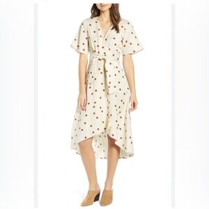 Moon River High Low Dress in Cream and Brown